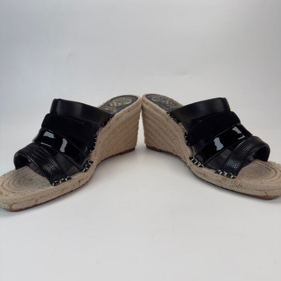 Vince Camuto Women's Wedge Heels Black Canvas Summer Size 9 - Picture 5 of 12